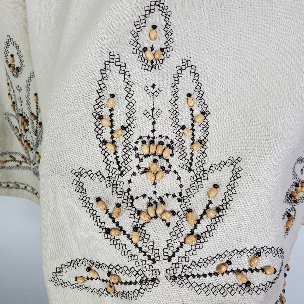 Spiegel Linen/Cotton Beaded Skirt - image 5